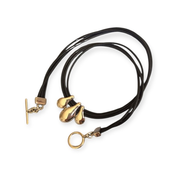 new Ralph Lauren 𒀭 Multi Strand Choker with 3 Briolette Pendants 𒀭Black Gold - Picture 13 of 16